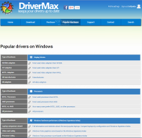 Showing the DriverMax webpage with popular hardware info